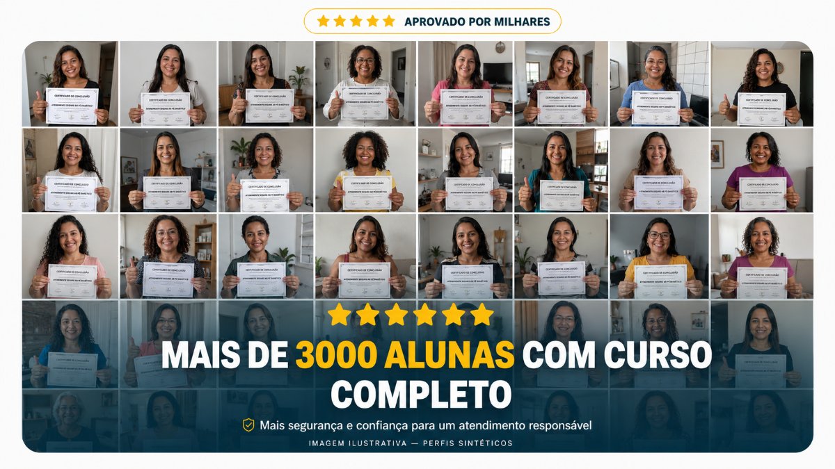 Mais de 3000 alunas com o curso completo mostrando seus certificados de conclusão